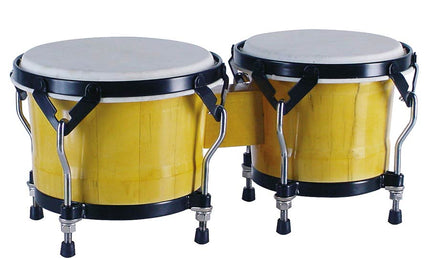 bongo, hardwood, 6,85"+7,95", rawhide skins, black hardware, natural