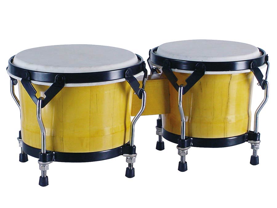 bongo, hardwood, 6,85"+7,95", rawhide skins, black hardware, natural