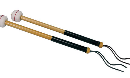 multi-tenor drum mallets, pair, hard felt head (4,0 cm), wooden shaft (30 cm.)