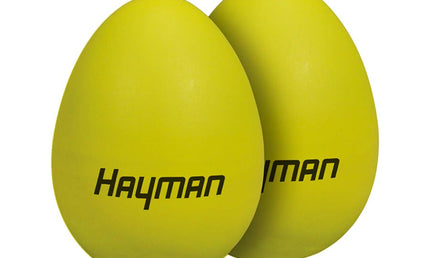 shaker eggs, plastic, pair, yellow, 45 grams