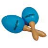 shaker eggs, plastic, pair, with handle, blue, 50 grams