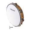 tambourine, plastic drum head, 10", 7 x 2 zils, wood grain plastic, tunable