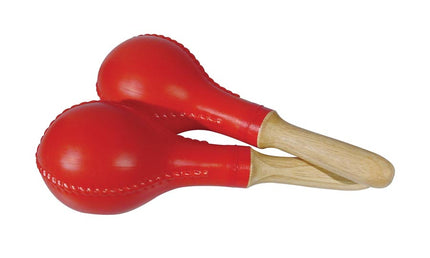 maracas, plastic, large model, pair, red