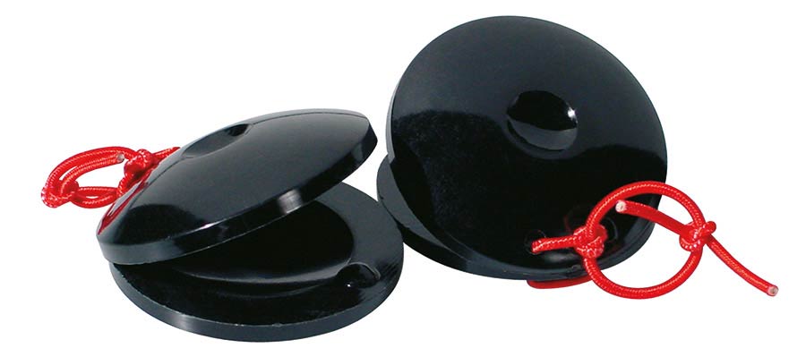 castanets, plastic, black, pair