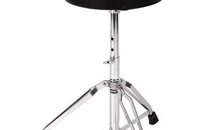 5-piece drum kit, double braced stands, drum throne and cymbals included, black