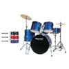 5-piece drum kit, double braced stands, drum throne and cymbals included, black