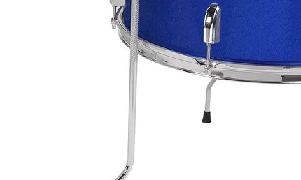 5-piece drum kit, double braced stands, drum throne and cymbals included, metallic blue