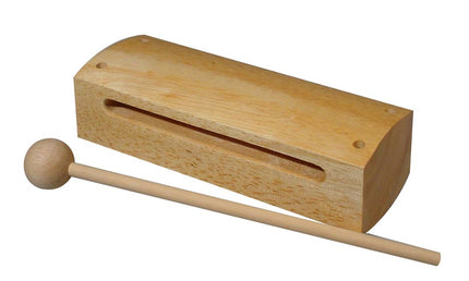 woodblock, rectangular, wood, with beater, 180x65x50 mm