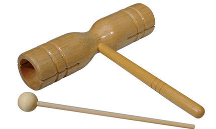 2-tone tubular woodblock, wood, T-model, with beater, medium