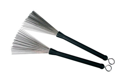 brushes, metal bristles, retractable, rubber handles