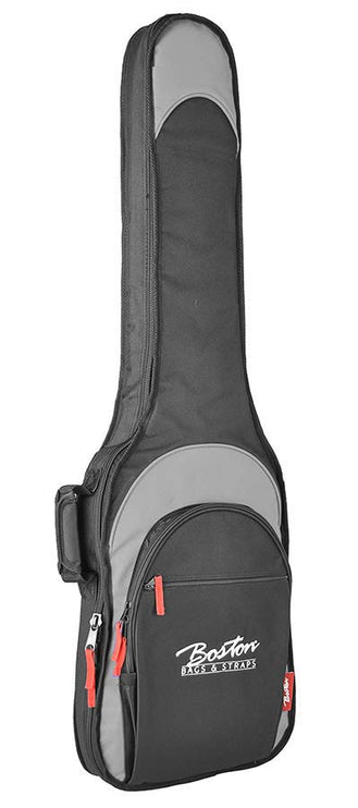 Boston - B-25-BG - Gig Bag For Electric Bass Guitar, 25 Mm. Padding, Multiple Pockets, Black And Grey