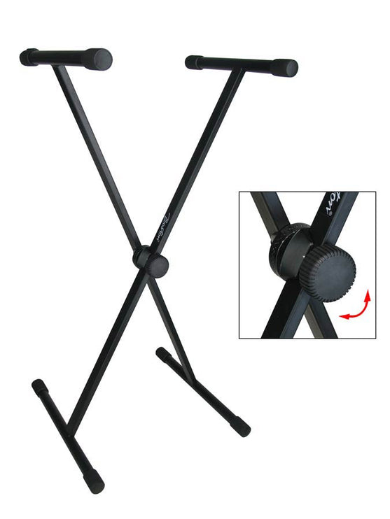 keyboard stand, with 35cm top tubes,  X-model, twist lock, black