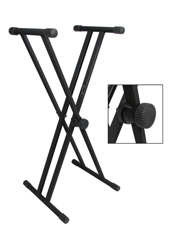 keyboard stand, with 35cm top tubes, XX-model, twist lock, black