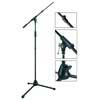 microphone stand, telesc.boom, black, max height 165cm