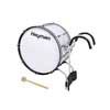 marching bass drum, white, with aluminum harness, 22 inch, 12 inch deep