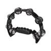 half moon tambourine, no drum head, plastic, black