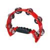 half moon tambourine, no drum head, plastic, red