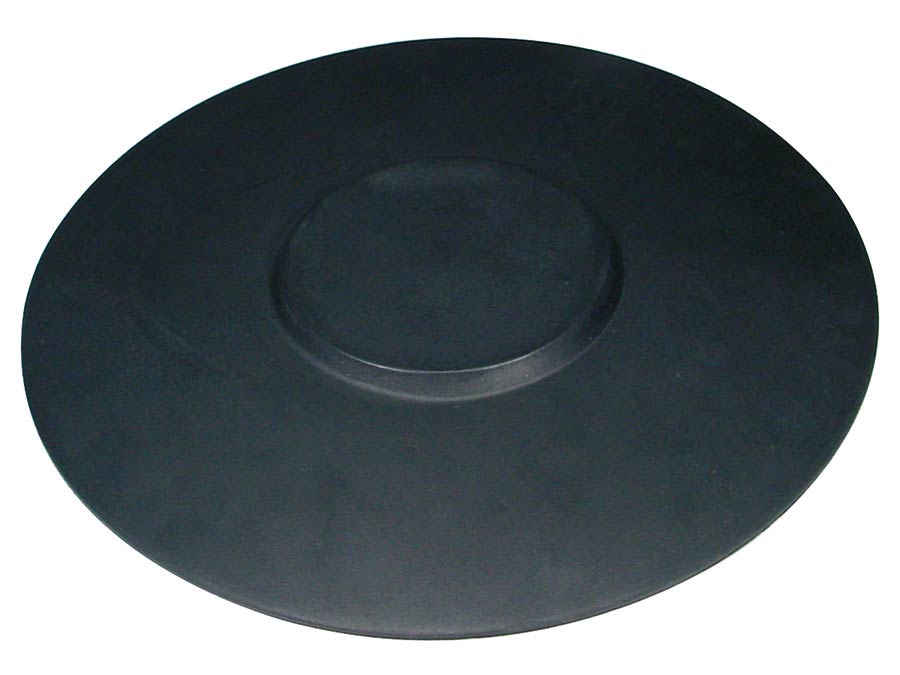 practice drum pad, to be placed on snare drum, rubber, 14", extra thick center section