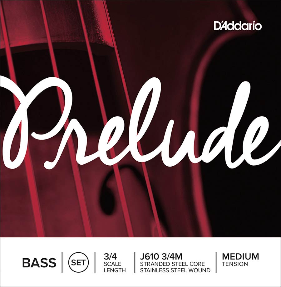 D'Addario J610-34M Contrabassnarenset 3/4 Medium stranded steel core stainless steel
