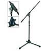 microphone stand, with boom, black, max height 100cm