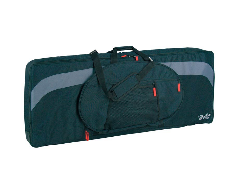 keyboard bag, 25 mm. padded, black & grey, 1200 x 430 x 150 mm.