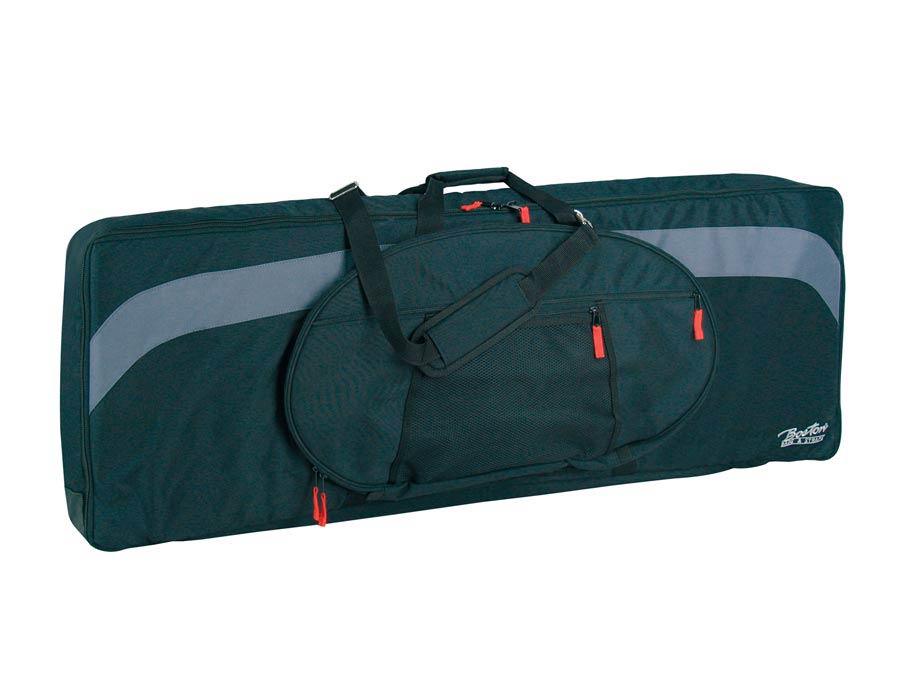 keyboard bag, 25 mm. padded, black & grey, 1300 x 360 x 130 mm.