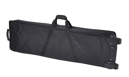 stage piano bag, 25 mm. padded, black & grey, with wheels, 1400 x 380 x 165 mm.