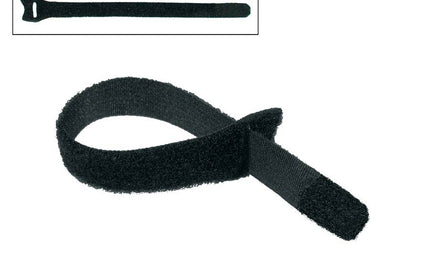 velcro cable tie, black, 10x150 mm, 12 pcs