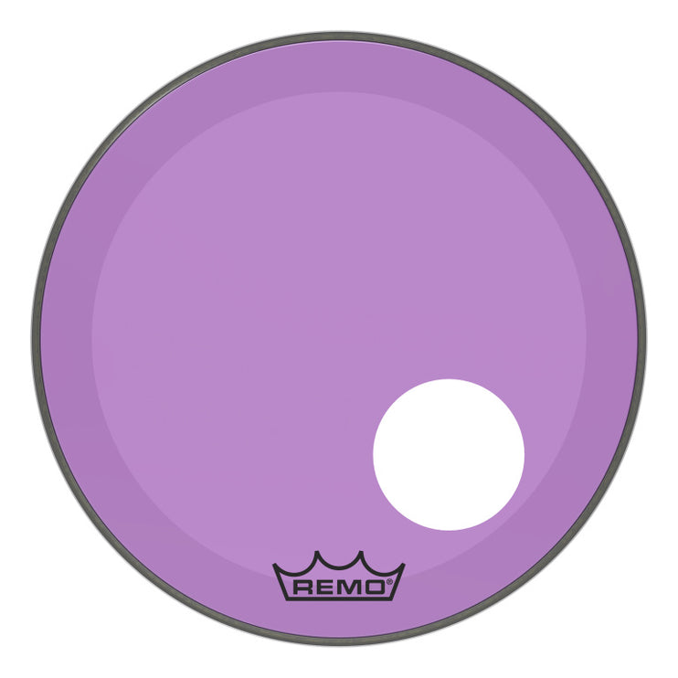 Remo - P3-1320-CT-PUOH - Powerstroke 3 Colortone bass drumhead, purple, 20", with 5" offset hole