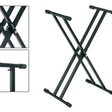 Boston - KS-240 - Keyboard Stand, Xx-model, Trigger Lock, Made In Eu 40cm Tube Tops, Black