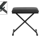Boston - OB-160 - Keyboard Bench, X-model, Black Leather Look Seat (53,5x29,5 Cm.), Made In Eu, Black