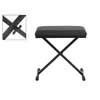 keyboard bench, X-model, black leather look seat (53,5x29,5 cm.), made in EU, black