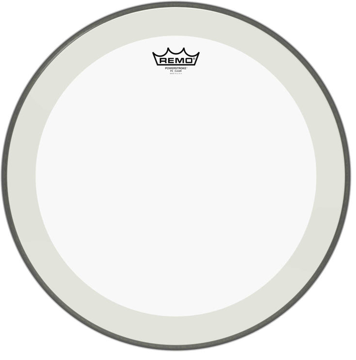 Remo - P4-1318-C2 - 18" Powerstroke 4 Clear Bass Drum Head with double layer and clear dot