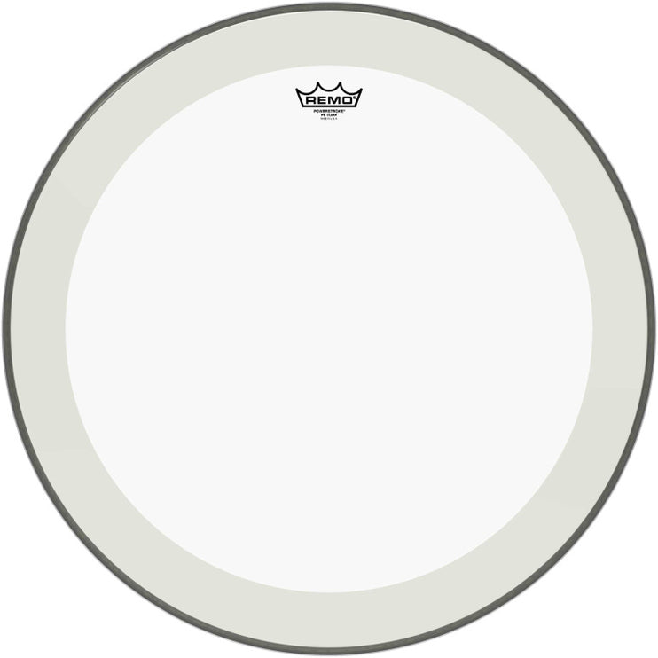 Remo - P4-1324-C2 - 24" Powerstroke 4 Clear Bass Drum Head with double layer and clear dot
