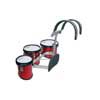 junior multi tenor trio drum, 6 inch + 8 inch + 10 inch, red, with aluminum harness