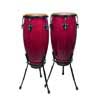 conga set, 10"+11", hardwood, with basket style stand, winered