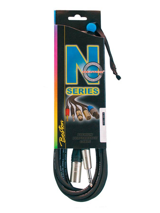 Boston - MJX-522-5 - Microphone Cable, Xlr Male, Stereo Jack, Neutrik Connectors, 5 Meter