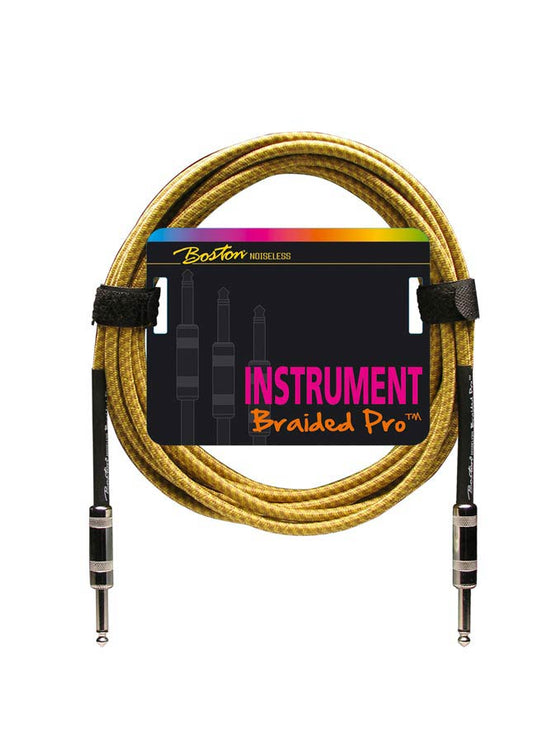 Boston - GC-262-6 - Instrument Cable, Vintage Yellow, 2 X Jack Metal, 6 Meter