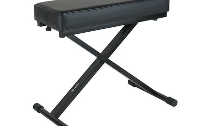 keyboard bench, X-model, with EZ adjust, leather look seat (53x24 cm.), black