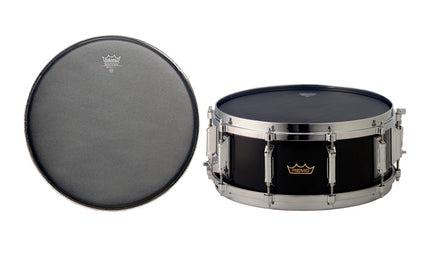 Remo - ES-0814-10 - 14" Ebony Suede Ambassador Matt snare head with reinforced black dot