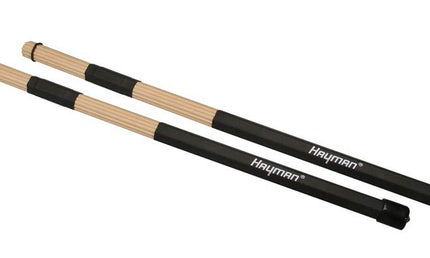 drum rods, black handle, 19 rods, rubber ring, length 400 mm., head diameter 15 mm., wood