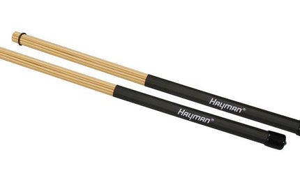 drum rods, black handle, 12 rods, solid core, length 400 mm., head diameter 15 mm., bamboo