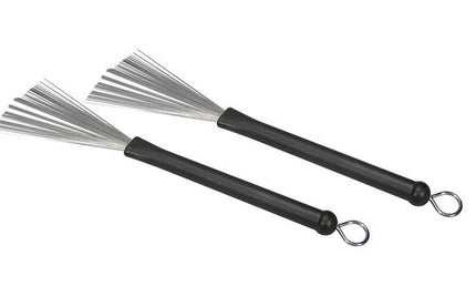 brushes, rubber handle, pair, retractable, metal bristles