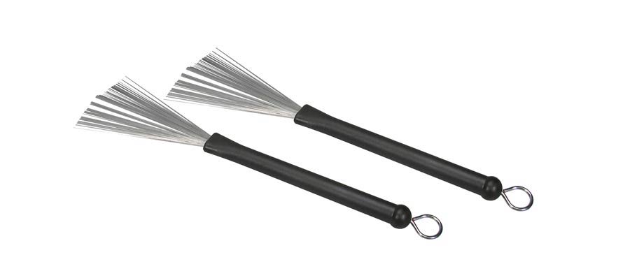 brushes, rubber handle, pair, retractable, metal bristles