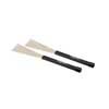 brushes, black rubber handle, retractable, white nylon bristles