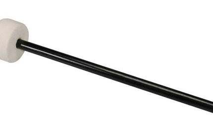 bass drum mallet, 359 mm. rattan handle, black, 64 mm. felt head