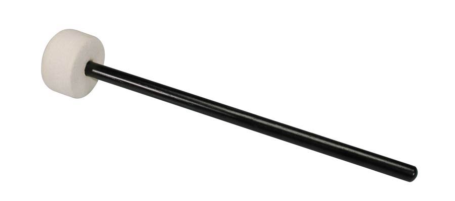 bass drum mallet, 359 mm. rattan handle, black, 64 mm. felt head