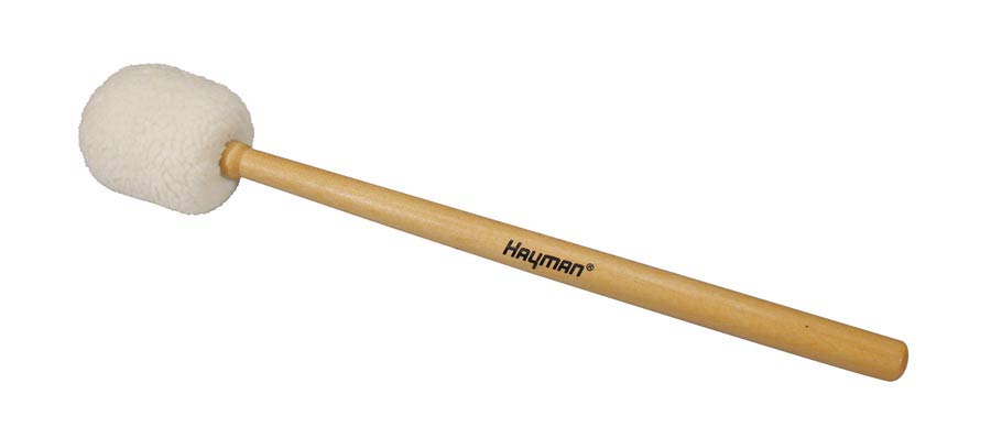 bass drum mallet, 400 mm. maple handle, 70 mm. felt core wool head