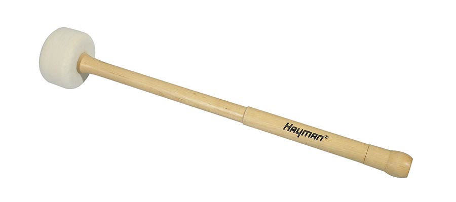 bass drum mallet, 375 mm. maple handle, 57 mm. hard felt head