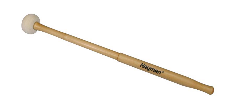 bass drum mallet, 375 mm. maple handle, 45 mm. hard felt head